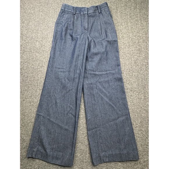 Talbots Pants - Talbots Womens Weston Dress Pants Sz 2‎ Blue Wide Leg Pleated High Rise NEW